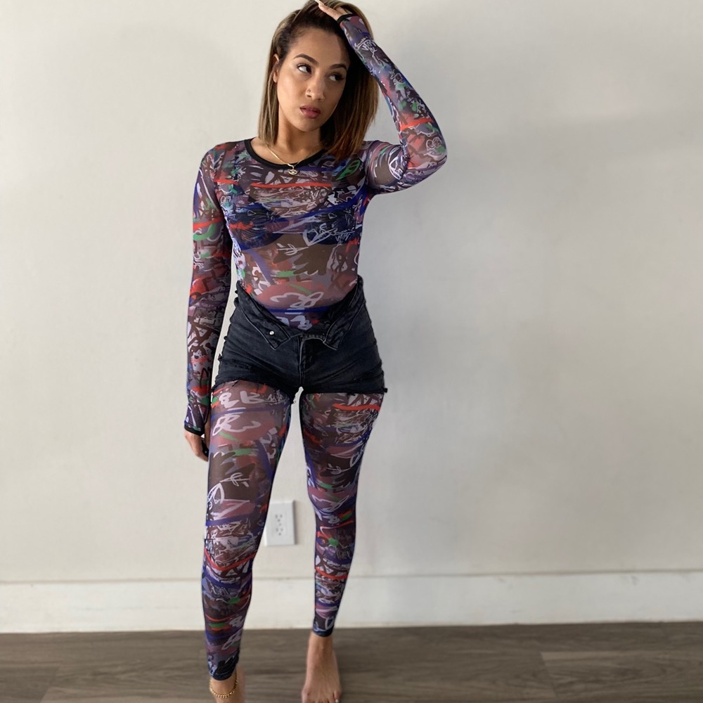 Graffiti play jumpsuit